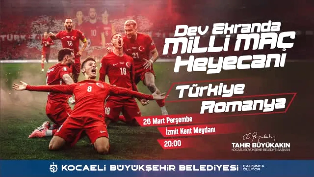 İzmit Kent Meydanı'nda Milli Takım Heyecanı Paylaşılacak İzmit Kent Meydanı'nda Milli Takım Heyecanı Paylaşılacak