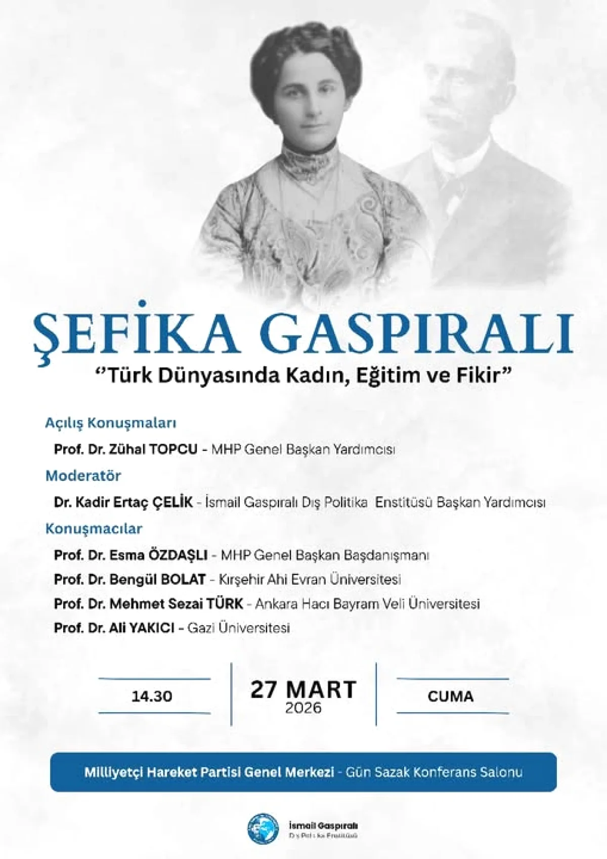 Şefika Gaspıralı'nın Katkıları Bursa'da Ele Alınacak | 27 Mart'ta Konferans Şefika Gaspıralı'nın Katkıları Bursa'da Ele Alınacak | 27 Mart'ta Konferans