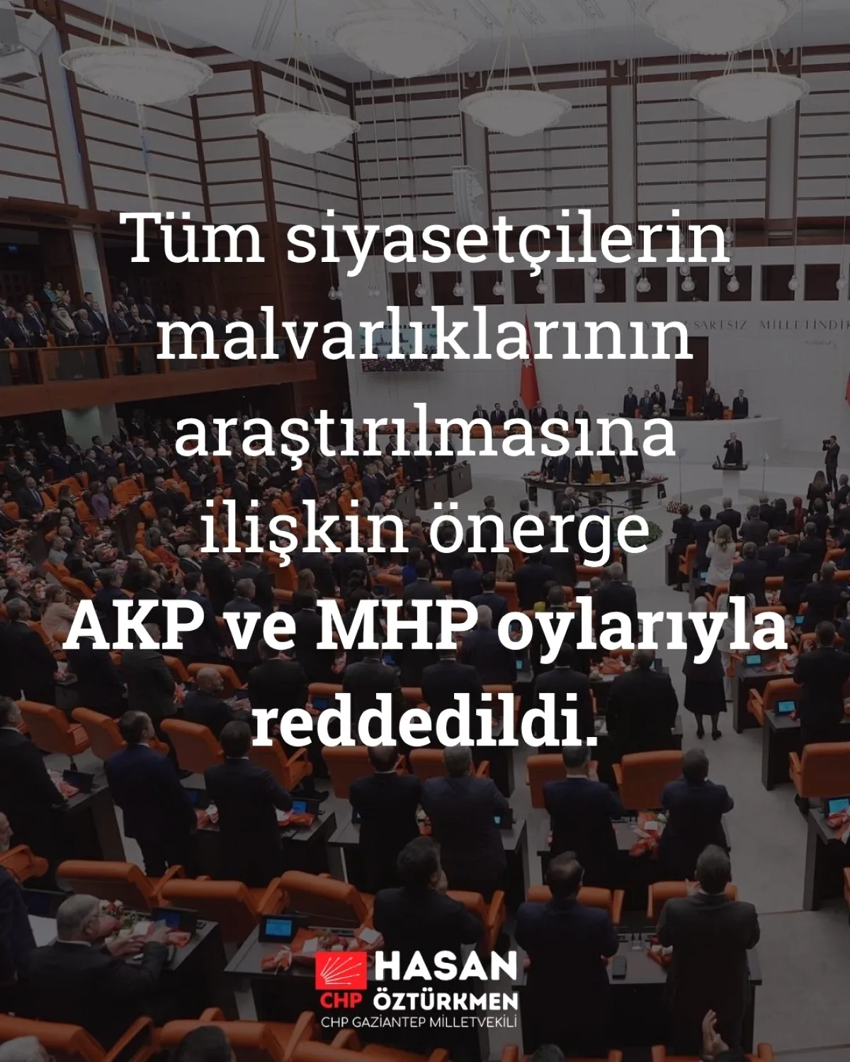 TBMM'de Malvarlığı Araştırması Önergesi Reddedildi TBMM'de Malvarlığı Araştırması Önergesi Reddedildi
