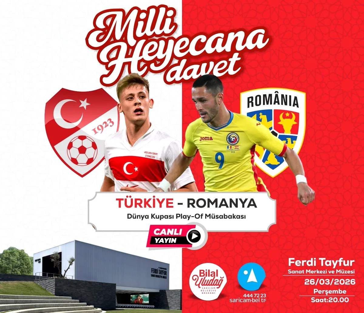 Adana'da Dev Ekranda Milli Takım Heyecanı: Romanya Maçı Ferdi Tayfur'da Adana'da Dev Ekranda Milli Takım Heyecanı: Romanya Maçı Ferdi Tayfur'da