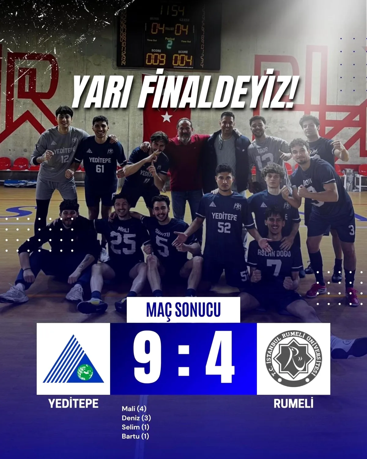 Yeditepe Üniversitesi, Çeyrek Finalde Rumeli Üniversitesi'ni 9-4 Yendi! Yeditepe Üniversitesi, Çeyrek Finalde Rumeli Üniversitesi'ni 9-4 Yendi!