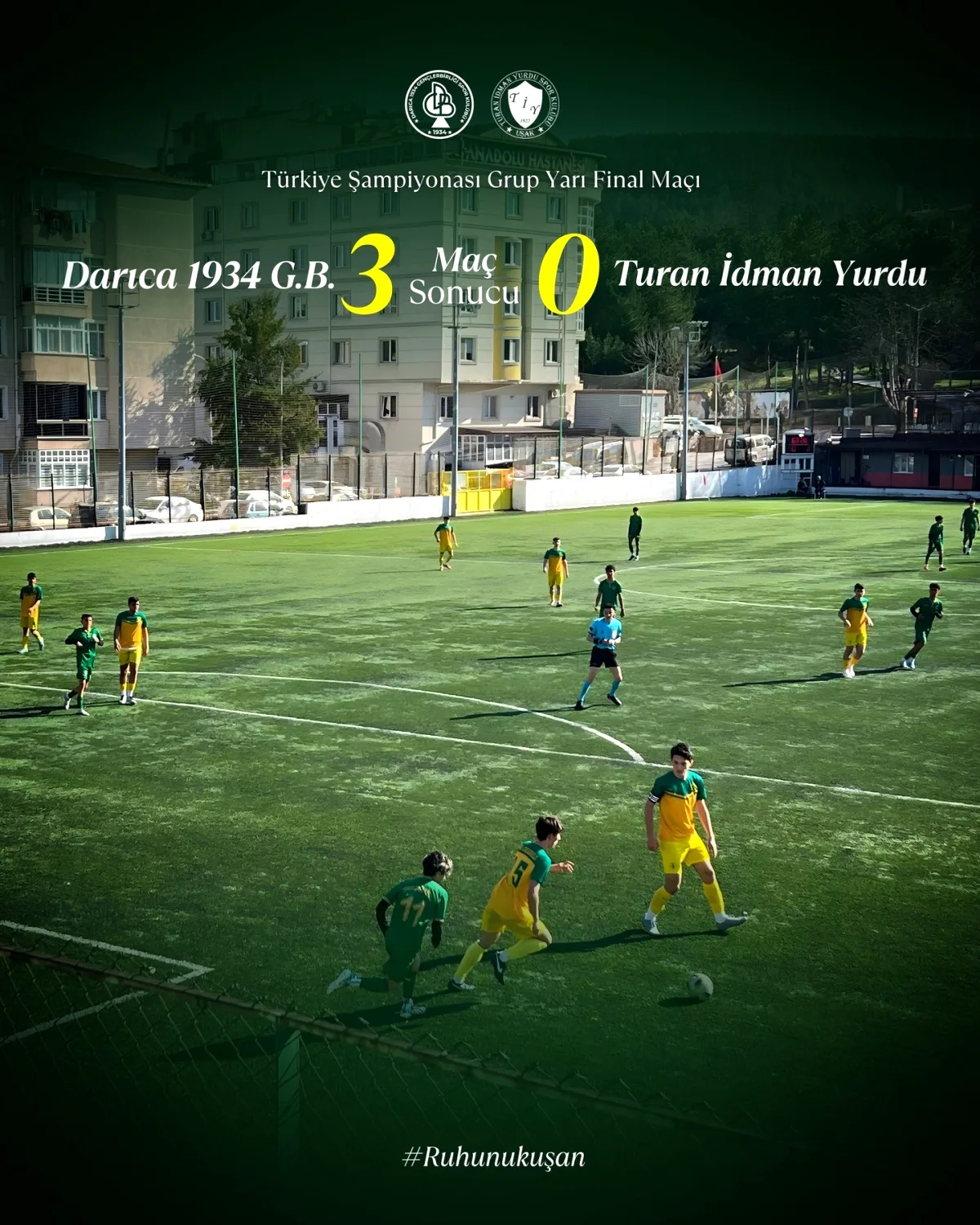 Darıca 1934 G B, Turan İdman Yurdu'nu 3-0 Yendi Darıca 1934 G B, Turan İdman Yurdu'nu 3-0 Yendi