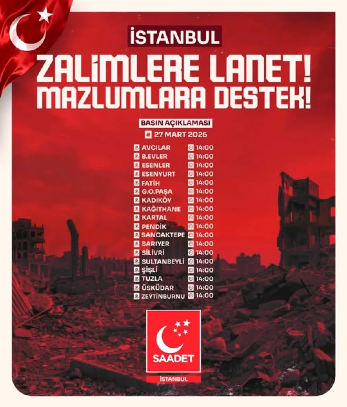 İstanbul'da "Zalimlere Lanet Mazlumlara Destek" Etkinliği İstanbul'da "Zalimlere Lanet Mazlumlara Destek" Etkinliği