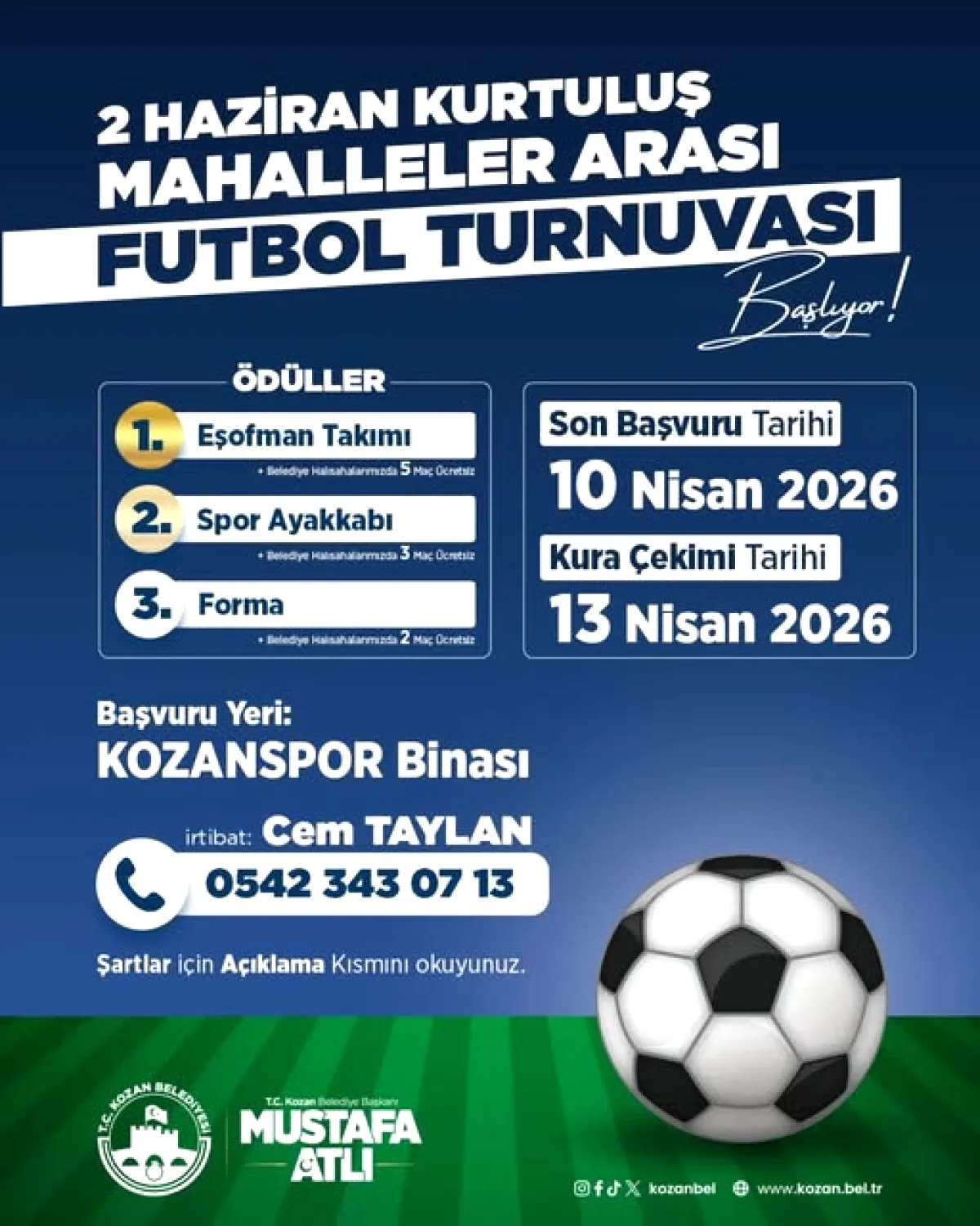 2 Haziran'da Kozan'da Mahalleler Arası Futbol Turnuvası 2 Haziran'da Kozan'da Mahalleler Arası Futbol Turnuvası