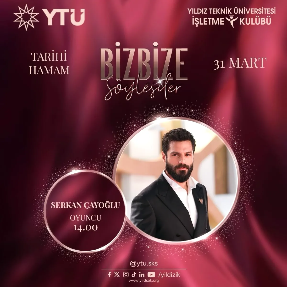 31 Mart 14:00'de Tarihi Hamam'da Serkan Çayoğlu ile Söyleşi! Ücretsiz mi? 31 Mart 14:00'de Tarihi Hamam'da Serkan Çayoğlu ile Söyleşi! Ücretsiz mi?