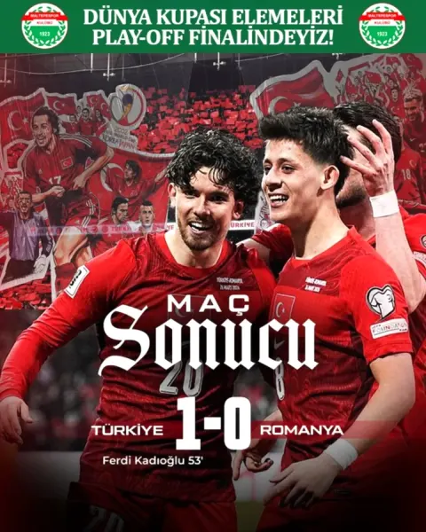 Ferdi Kadıoğlu'nun Golü Türkiye'yi Play-Off Finaline Taşıdı