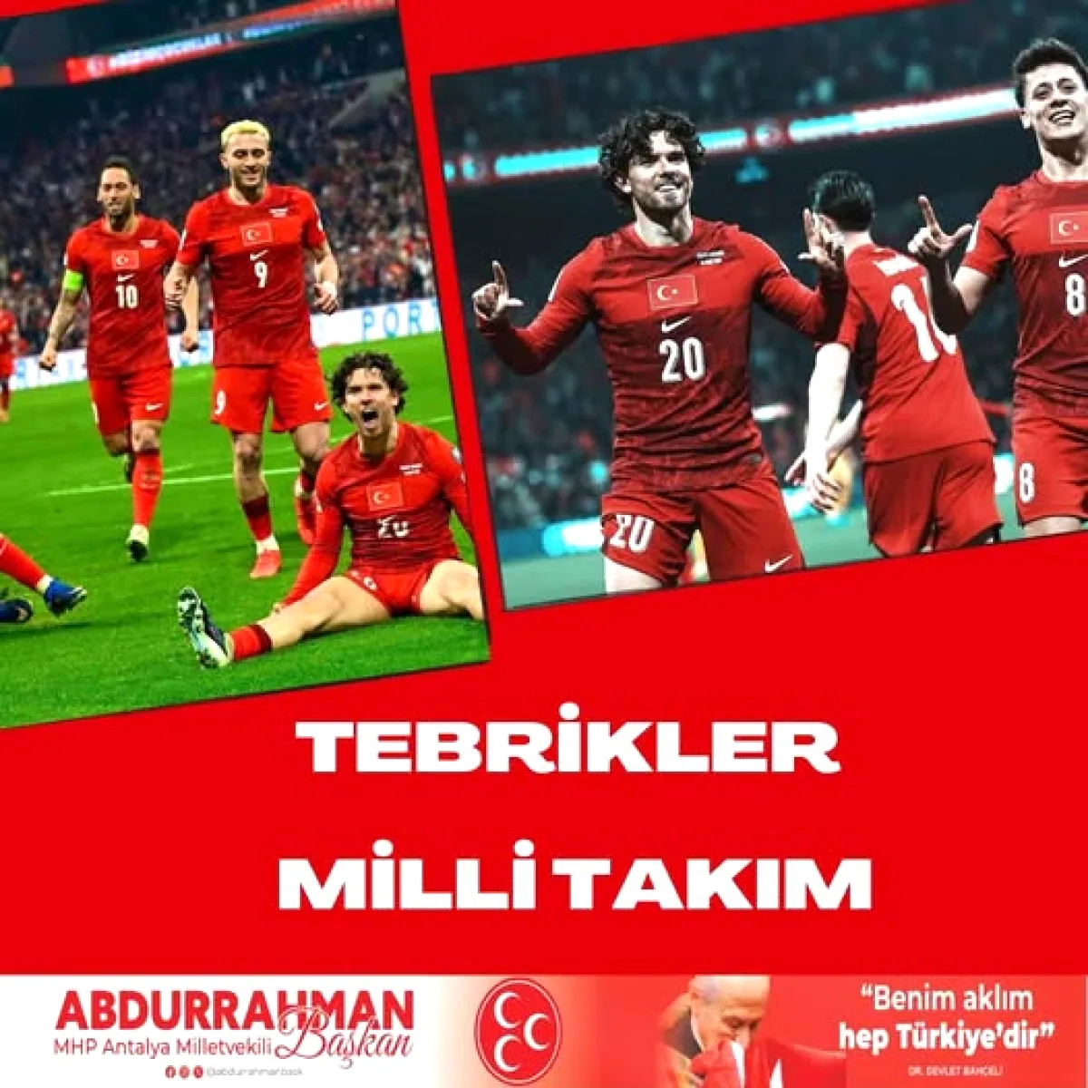 Abdurrahman Başkan'dan A Millî Takıma Romanya Kutlaması Abdurrahman Başkan'dan A Millî Takıma Romanya Kutlaması