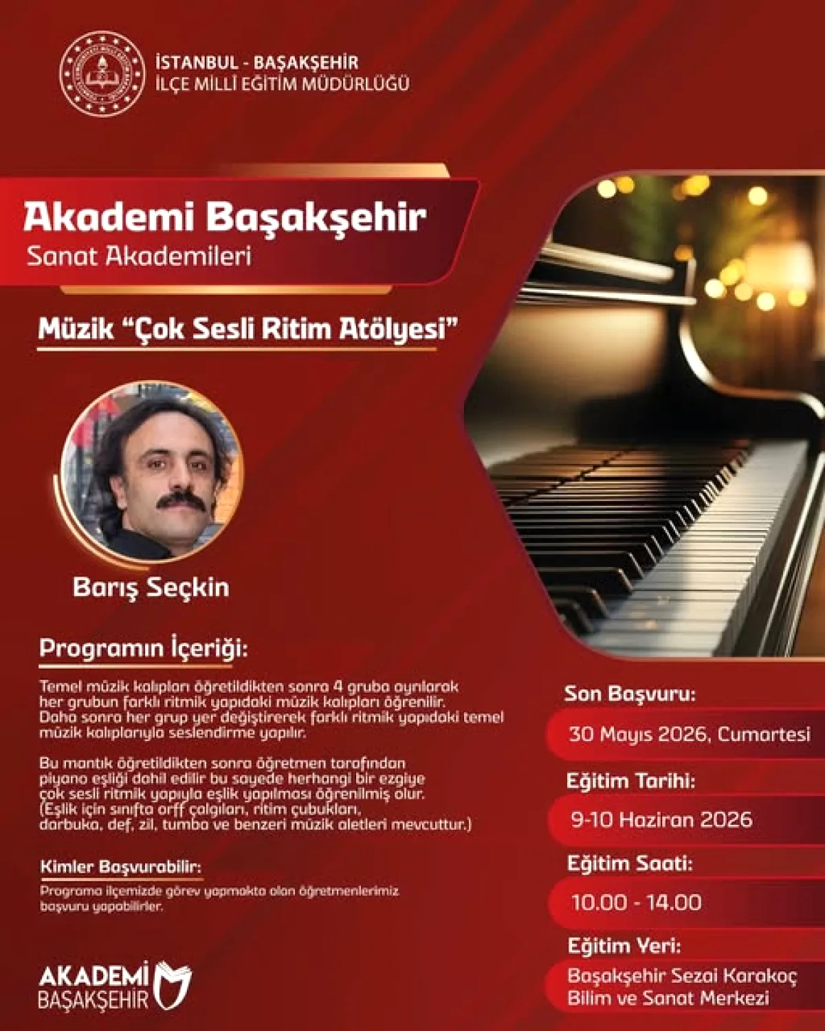 Başakşehir'de Öğretmenler İçin Özel Sanat Atölyesi: Başvurular Başladı Başakşehir'de Öğretmenler İçin Özel Sanat Atölyesi: Başvurular Başladı