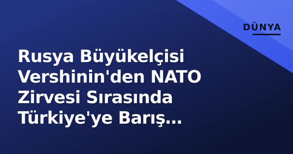 Rusya Büyükelçisi Vershinin'den NATO Zirvesi Sırasında Türkiye'ye Barış Mesajı görseli