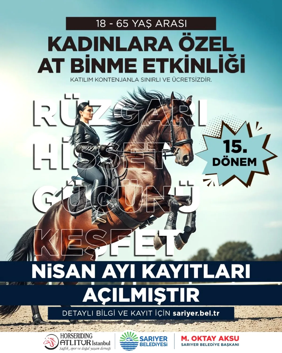 Sarıyer'de Kadınlara Özel Ücretsiz At Binme Kayıtları Başladı Sarıyer'de Kadınlara Özel Ücretsiz At Binme Kayıtları Başladı