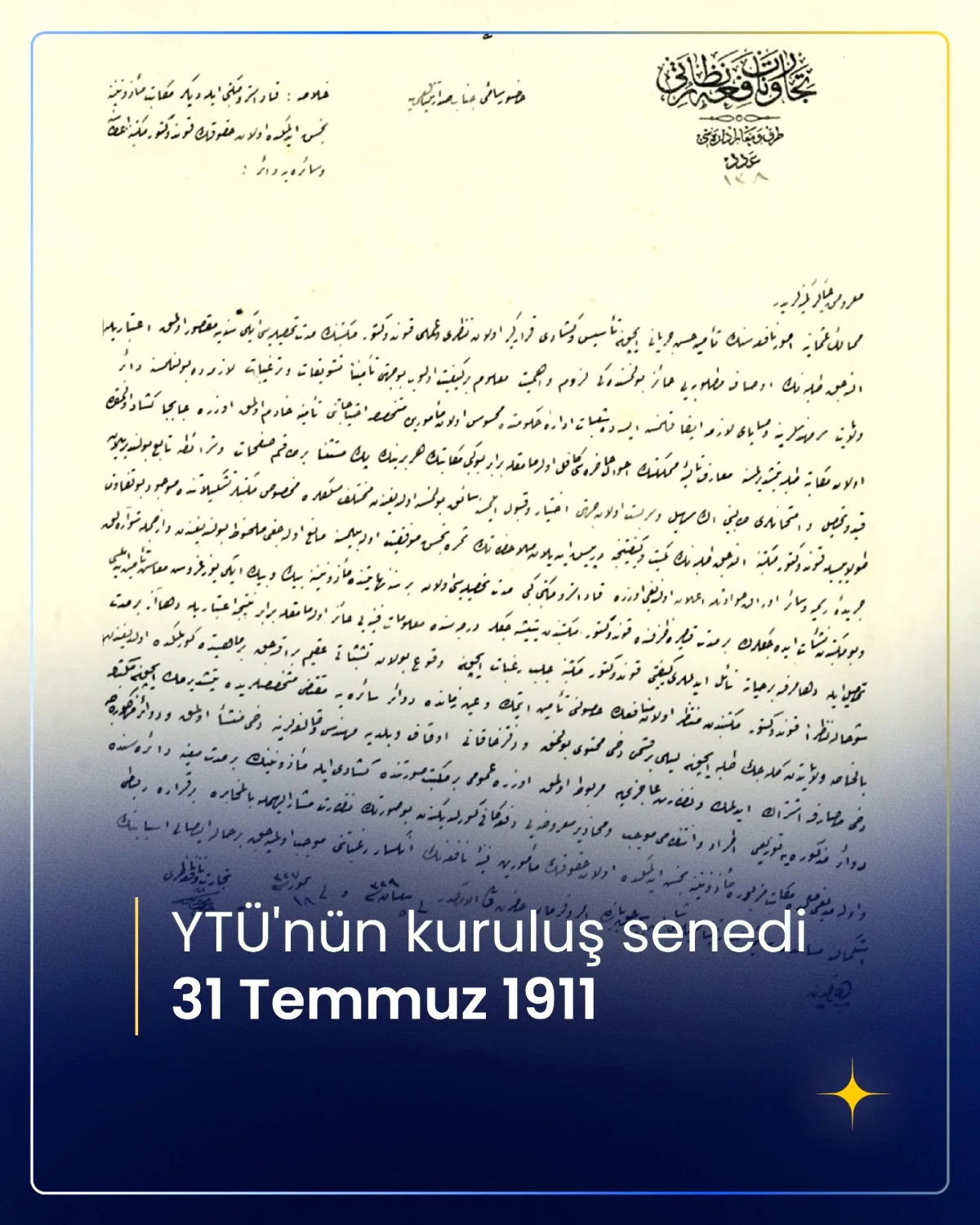 Kondüktör Mektebi'nin Kuruluş Belgesi YTÜ Arşivlerinde Bulundu Kondüktör Mektebi'nin Kuruluş Belgesi YTÜ Arşivlerinde Bulundu