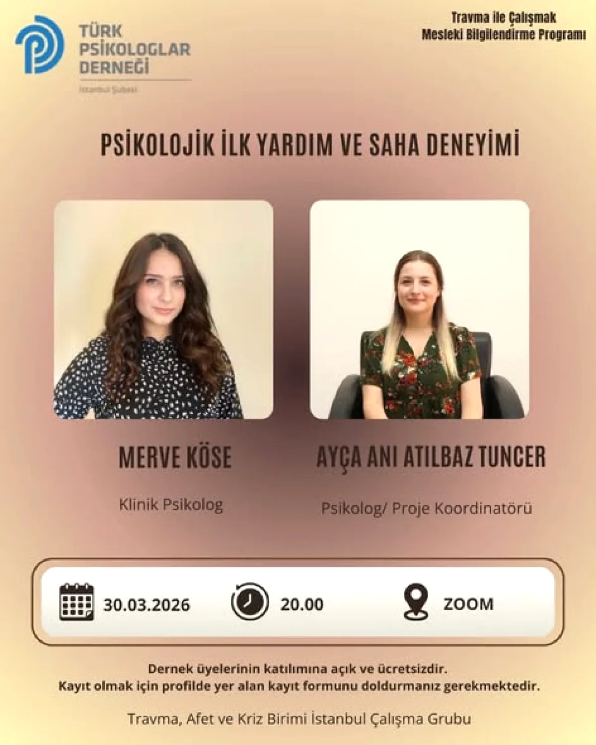 Travma ile Çalışmak 7. Oturum 30 Mart'ta ZOOM'da Travma ile Çalışmak 7. Oturum 30 Mart'ta ZOOM'da