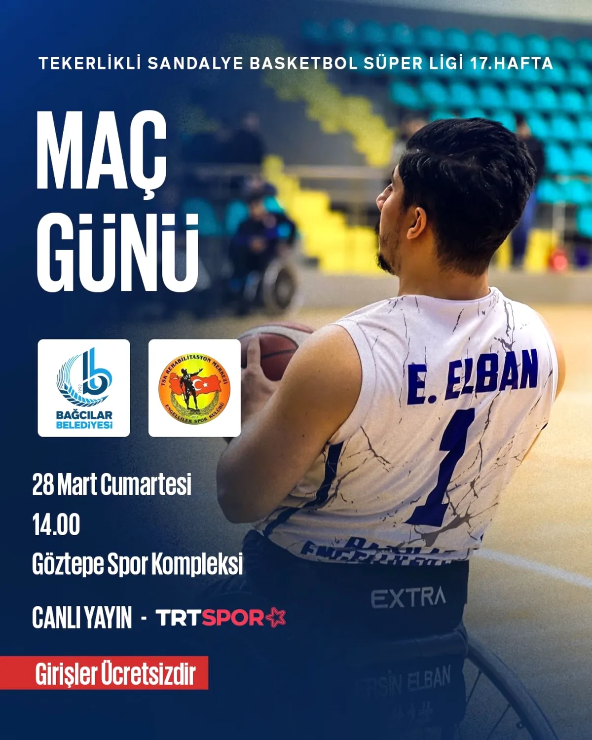 Bağcılar Tekerlekli Sandalye Basketbolunda TSK ile Karşılaşıyor Bağcılar Tekerlekli Sandalye Basketbolunda TSK ile Karşılaşıyor