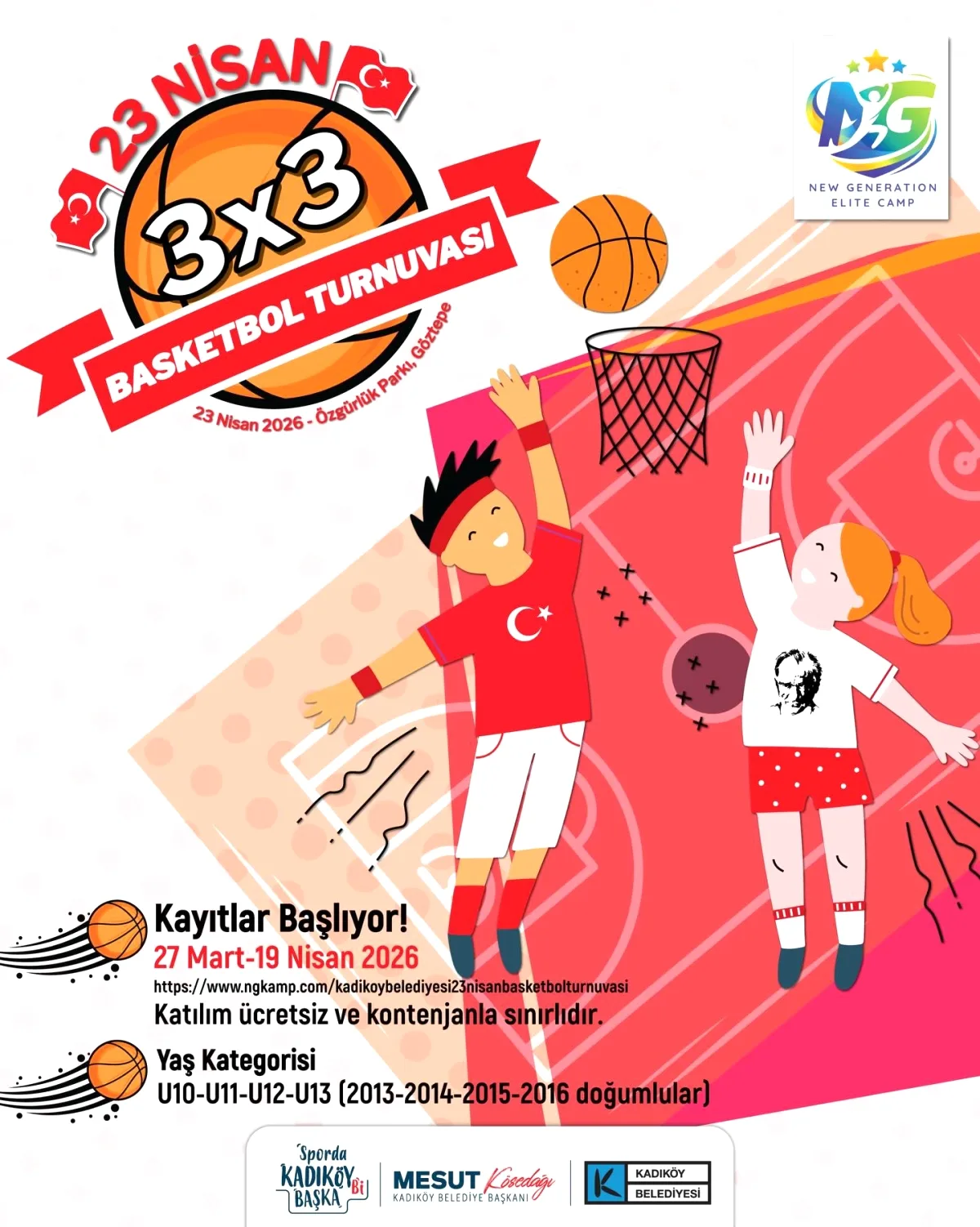 Kadıköy'de 23 Nisan Basketbol Turnuvası Kayıtları Açıldı Kadıköy'de 23 Nisan Basketbol Turnuvası Kayıtları Açıldı