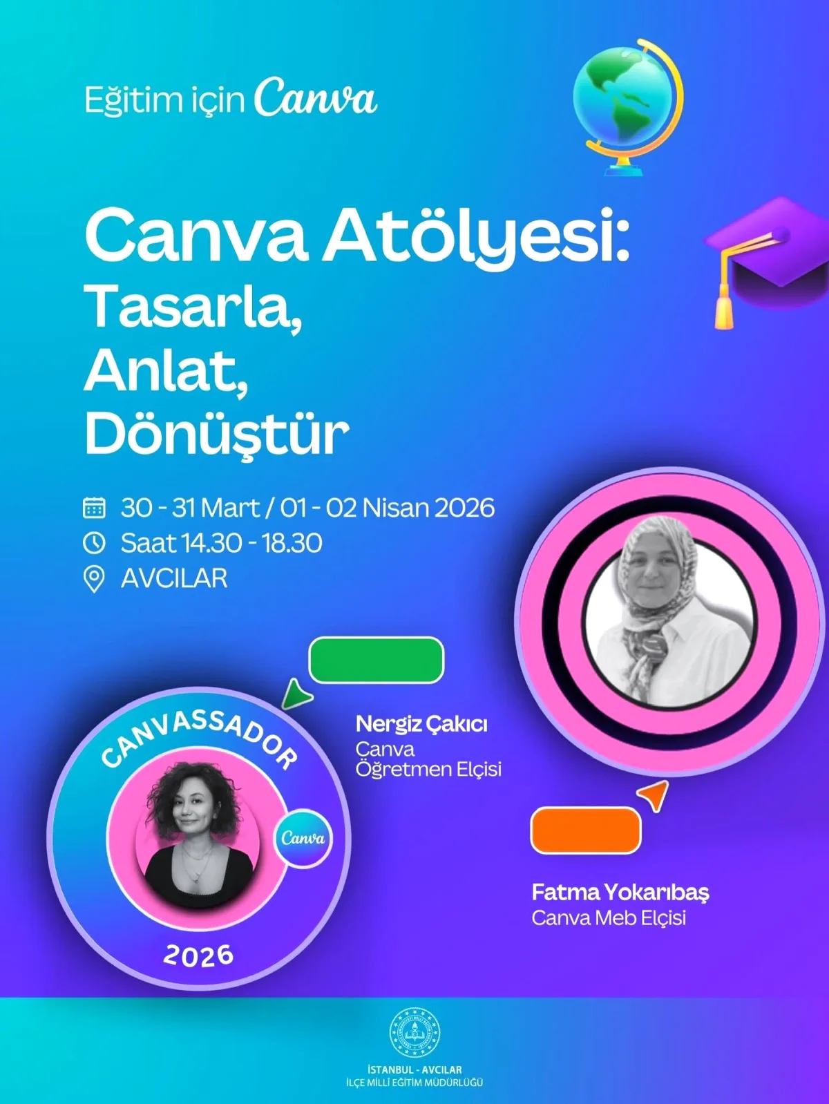 Avcılar'da Öğretmenler İçin Dört Günlük Canva Atölyesi Avcılar'da Öğretmenler İçin Dört Günlük Canva Atölyesi