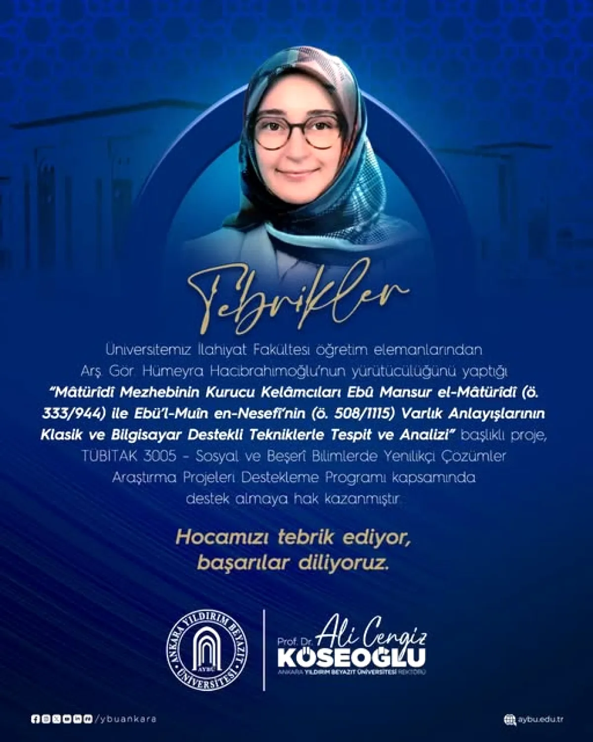 Ankara Yıldırım Beyazıt Üniversitesi TÜBİTAK 3005 Başarısını Kutladı Ankara Yıldırım Beyazıt Üniversitesi TÜBİTAK 3005 Başarısını Kutladı