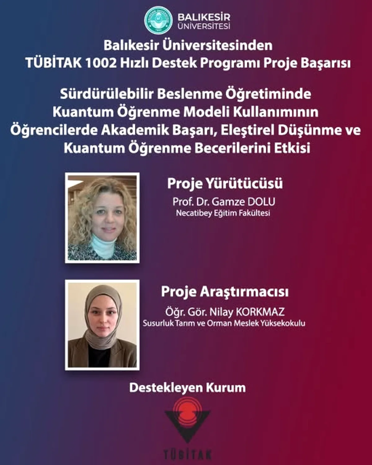 Balıkesir Üniversitesi'nden TÜBİTAK Destekli Kuantum Öğrenme Projesi Balıkesir Üniversitesi'nden TÜBİTAK Destekli Kuantum Öğrenme Projesi