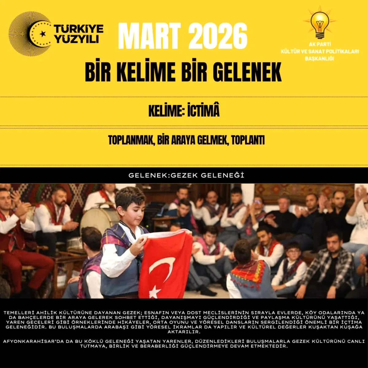 Afyonkarahisar'da Gezek Geleneği Kültürel Miras Olarak Yaşatılıyor Afyonkarahisar'da Gezek Geleneği Kültürel Miras Olarak Yaşatılıyor