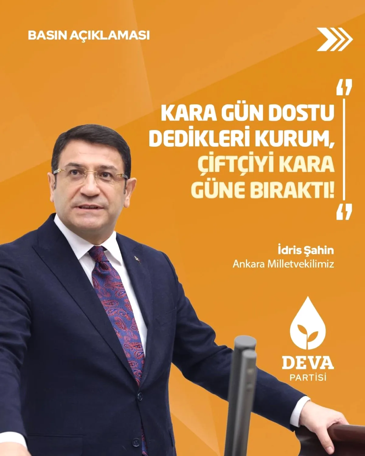 Deva Partisi Milletvekili: Tarım Kredi Yağ'ın Kapatılması Çiftçileri Eziyor Deva Partisi Milletvekili: Tarım Kredi Yağ'ın Kapatılması Çiftçileri Eziyor