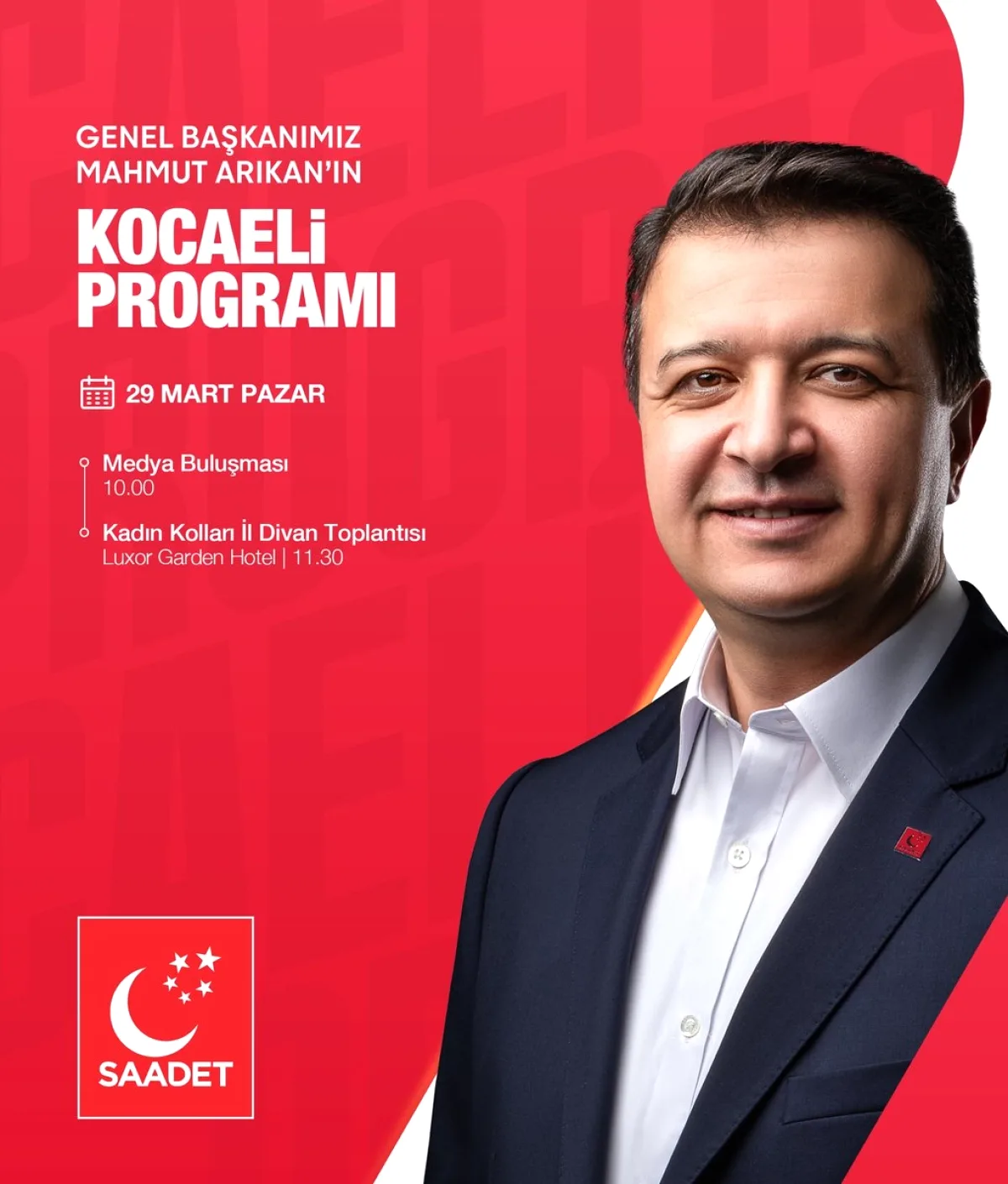 Saadet Partisi'nden Kocaeli'de Yoğun Hafta Sonu Programı Saadet Partisi'nden Kocaeli'de Yoğun Hafta Sonu Programı