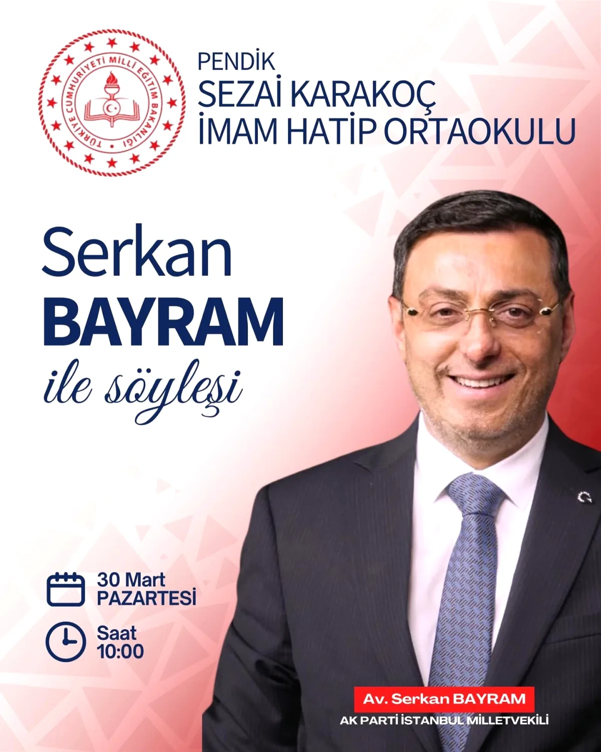 Serkan Bayram Yarın Pendik'te Gençlerle Buluşacak Serkan Bayram Yarın Pendik'te Gençlerle Buluşacak