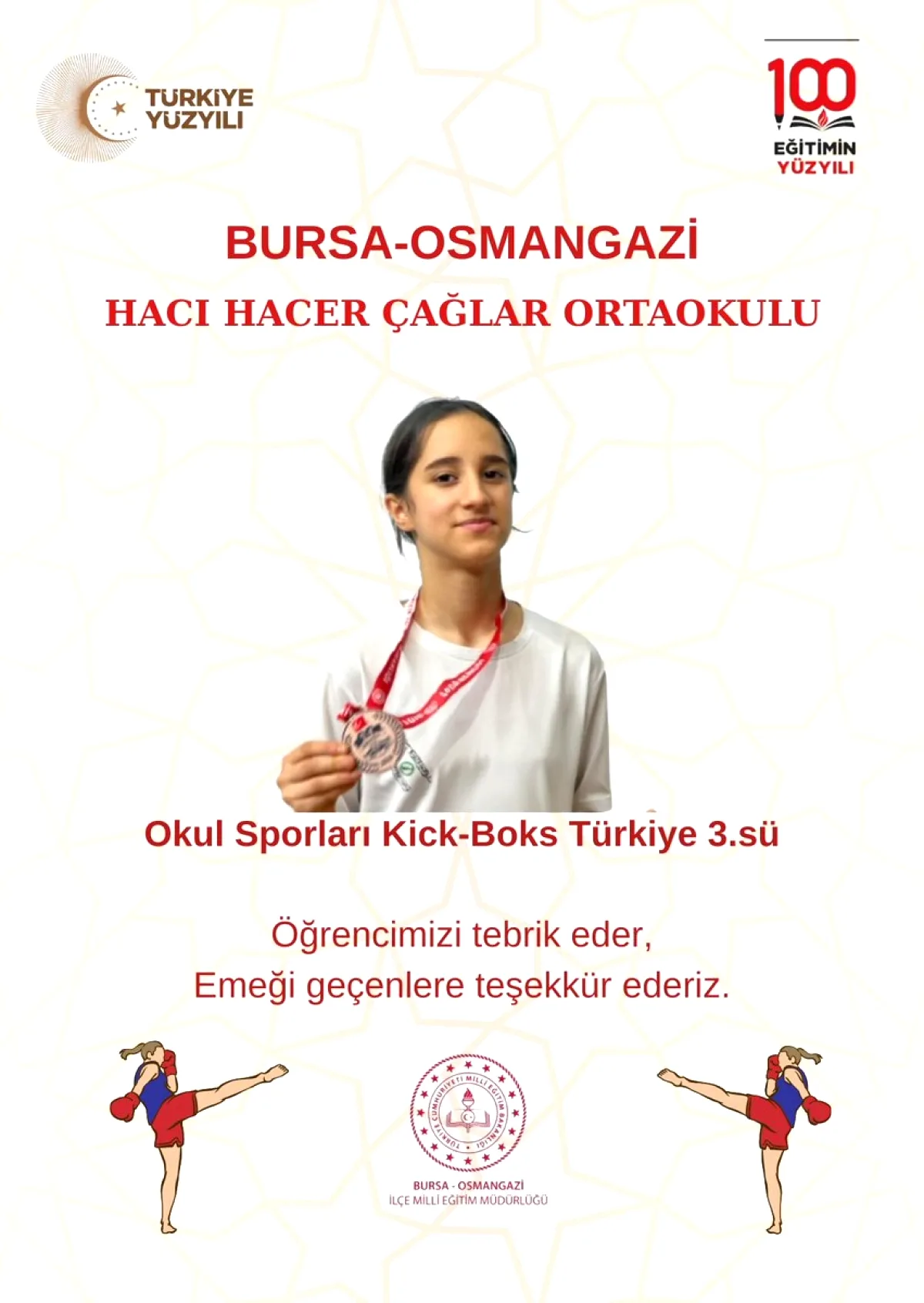 Bursa'da Kick Boks Gençler Türkiye 3.'sü Genç Sporcuyu Tebrik Yağmur Bursa'da Kick Boks Gençler Türkiye 3.'sü Genç Sporcuyu Tebrik Yağmur