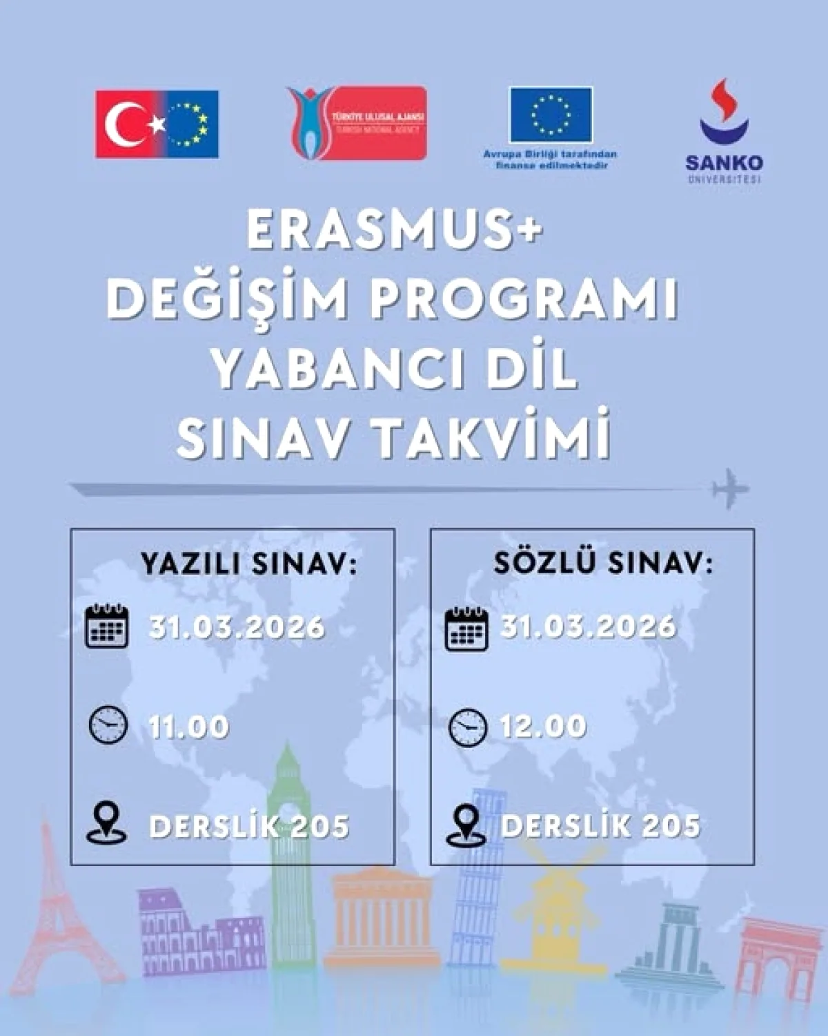 Sanko Üniversitesi ERASMUS Sınavı 31 Mart'ta! İşte Takvim Sanko Üniversitesi ERASMUS Sınavı 31 Mart'ta! İşte Takvim