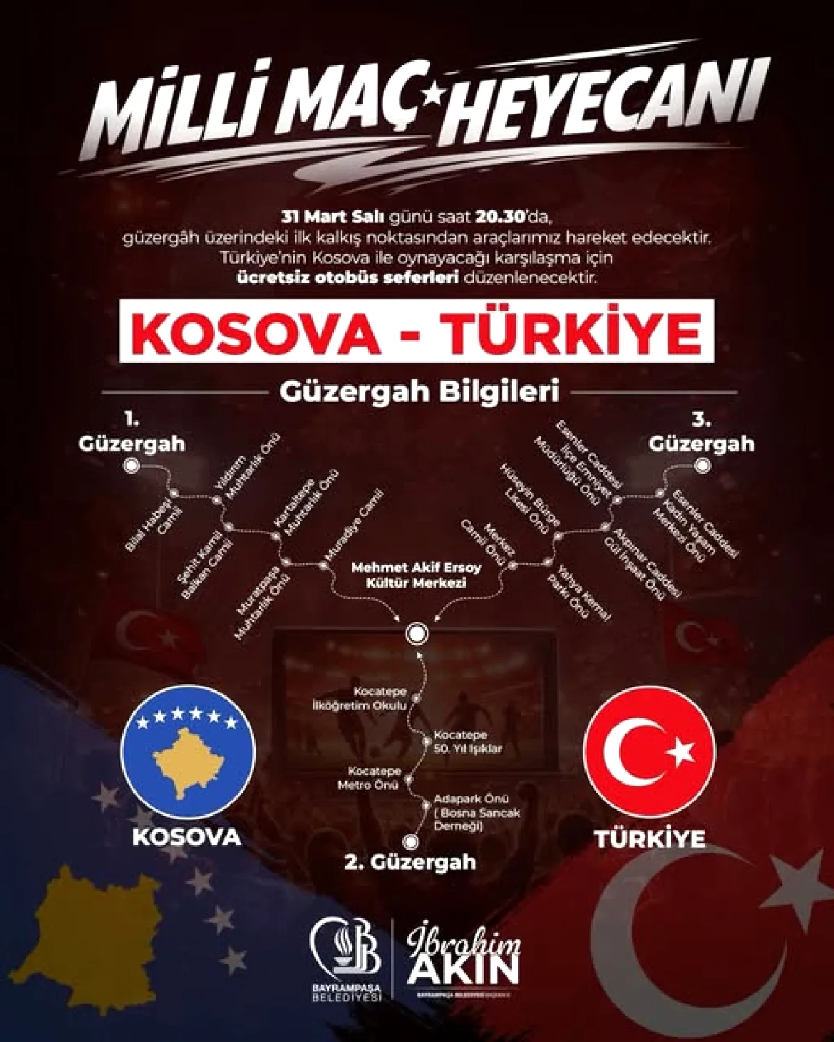 Bayrampaşa'da Milli Heyecan: Ücretsiz Ring Servisiyle Dev Ekranda Buluşma Bayrampaşa'da Milli Heyecan: Ücretsiz Ring Servisiyle Dev Ekranda Buluşma