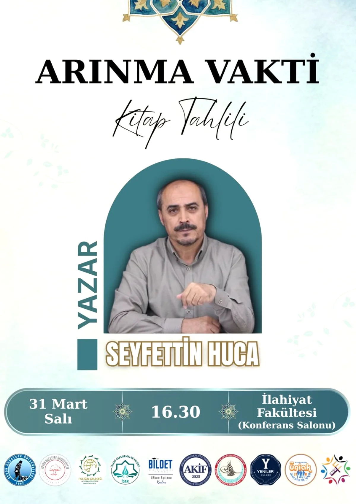 Afyon Kocatepe'de Bugün 16:30'da Arınma Vakti Kitap Tahlili Afyon Kocatepe'de Bugün 16:30'da Arınma Vakti Kitap Tahlili