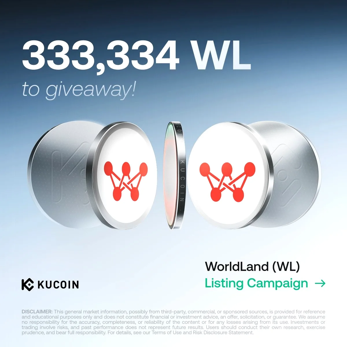 WorldLand (WL) KuCoin'de Listeleniyor: 333 Bin WL Ödül Havuzu! WorldLand (WL) KuCoin'de Listeleniyor: 333 Bin WL Ödül Havuzu!