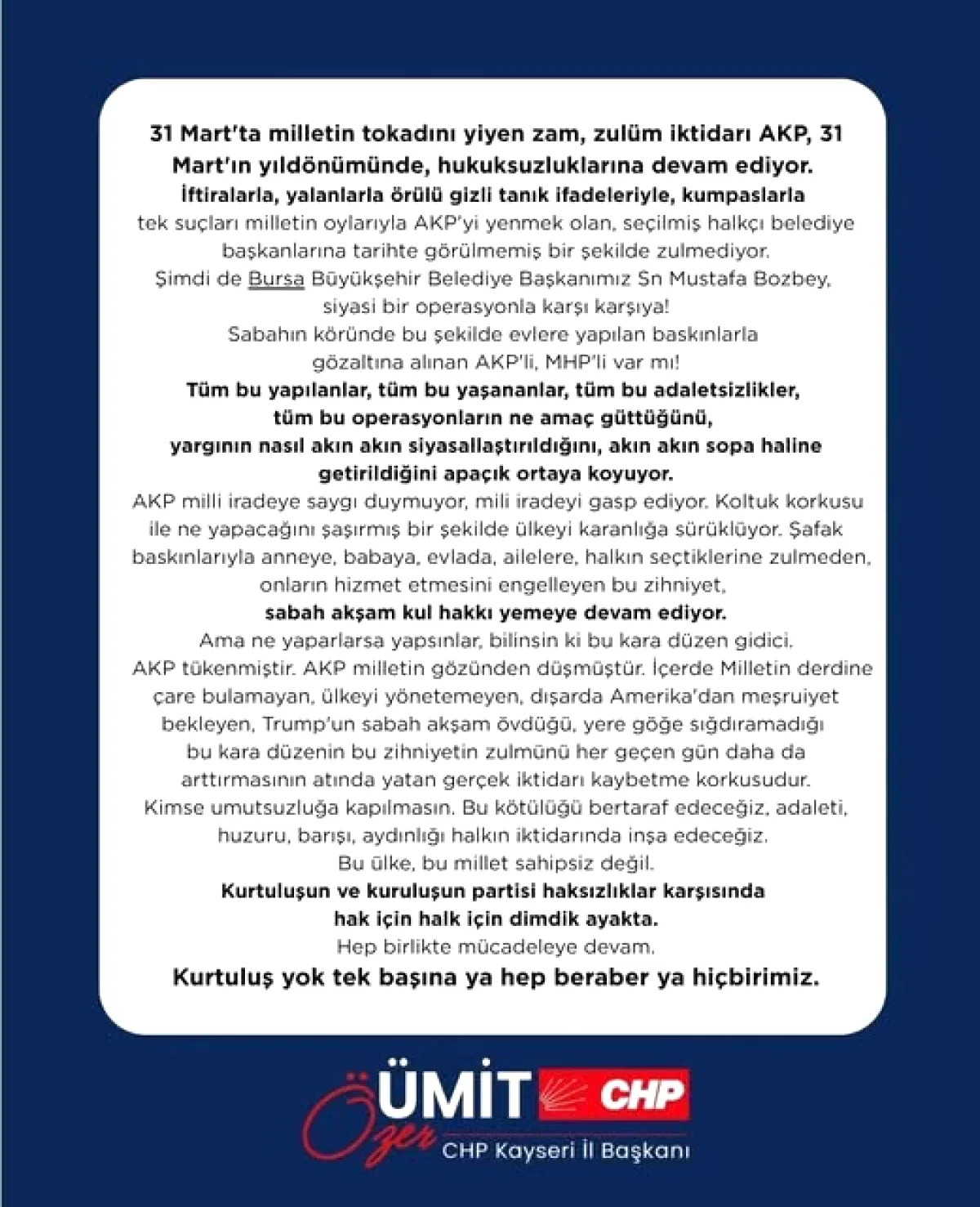AKP'nin 31 Mart Korkusu: Bursa'da Bozbey'e Operasyon AKP'nin 31 Mart Korkusu: Bursa'da Bozbey'e Operasyon
