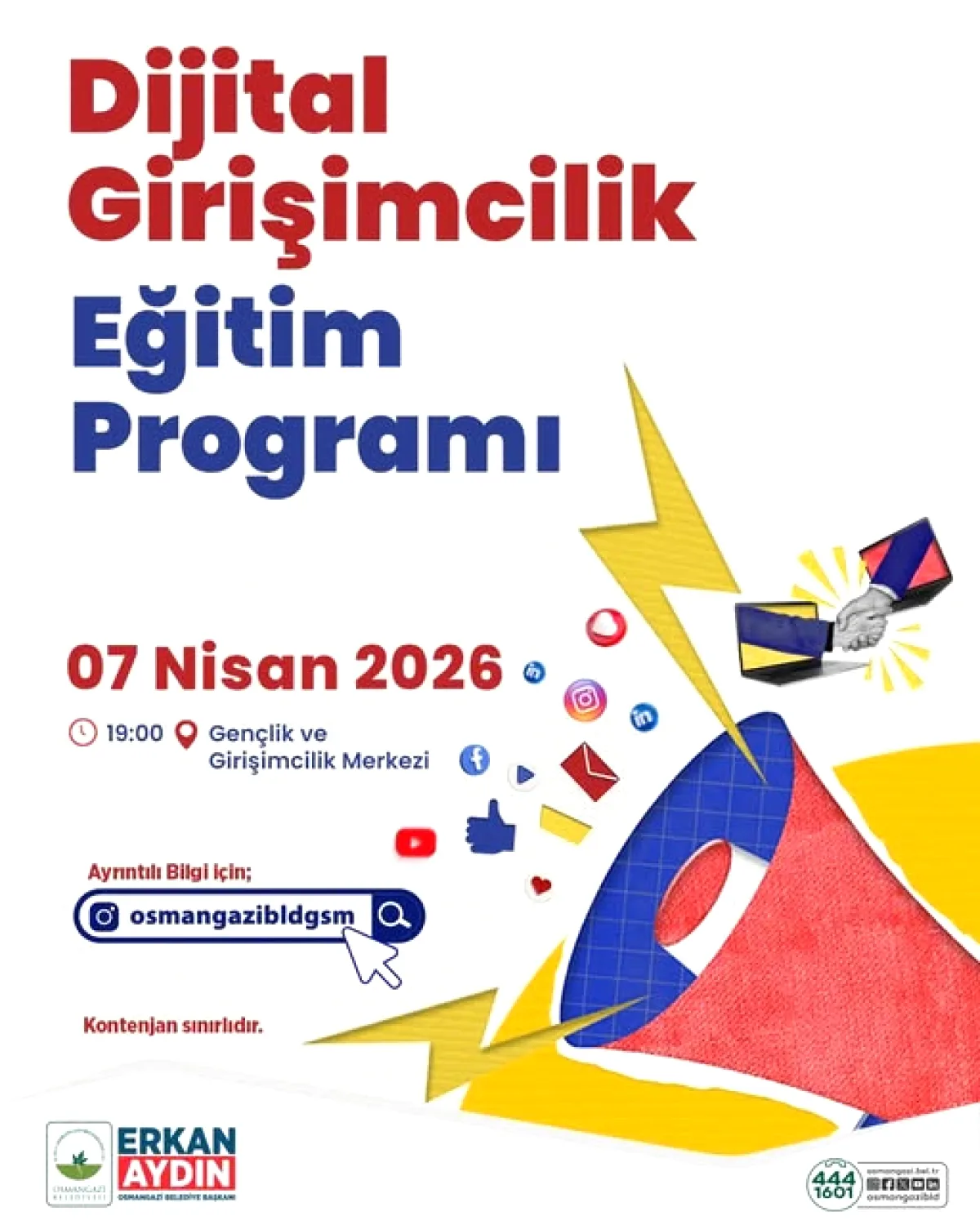 Osmangazi'de Gençlere Ücretsiz Dijital Girişimcilik Eğitimi Osmangazi'de Gençlere Ücretsiz Dijital Girişimcilik Eğitimi