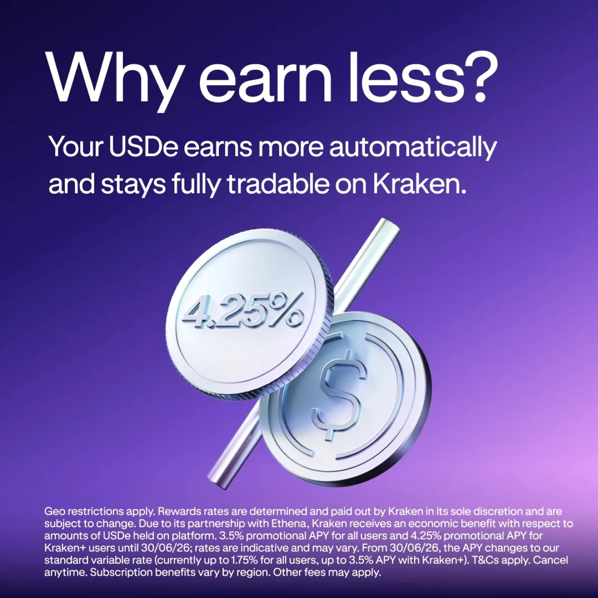 Kraken'de USDe Stablecoin ile %4.25 APY Kazancı! Kraken'de USDe Stablecoin ile %4.25 APY Kazancı!