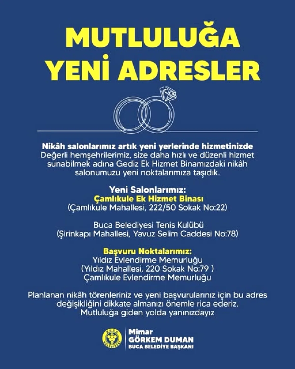 Buca'da Nikah Salonları Yeni Adreslerinde: Çiftlere Daha Hızlı Hizmet Buca'da Nikah Salonları Yeni Adreslerinde: Çiftlere Daha Hızlı Hizmet