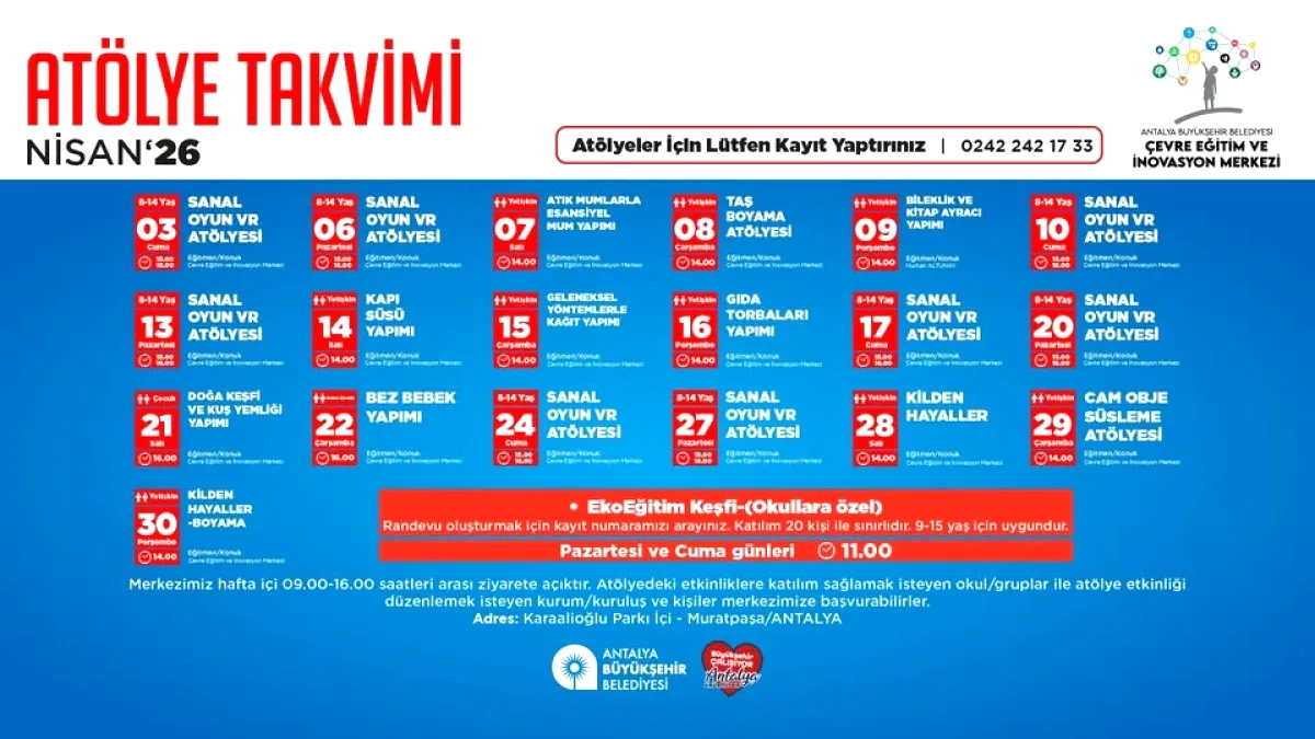 Antalya'da Nisan Ayı Dopdolu Atölye Programı: VR'dan Mum Yapımına Antalya'da Nisan Ayı Dopdolu Atölye Programı: VR'dan Mum Yapımına