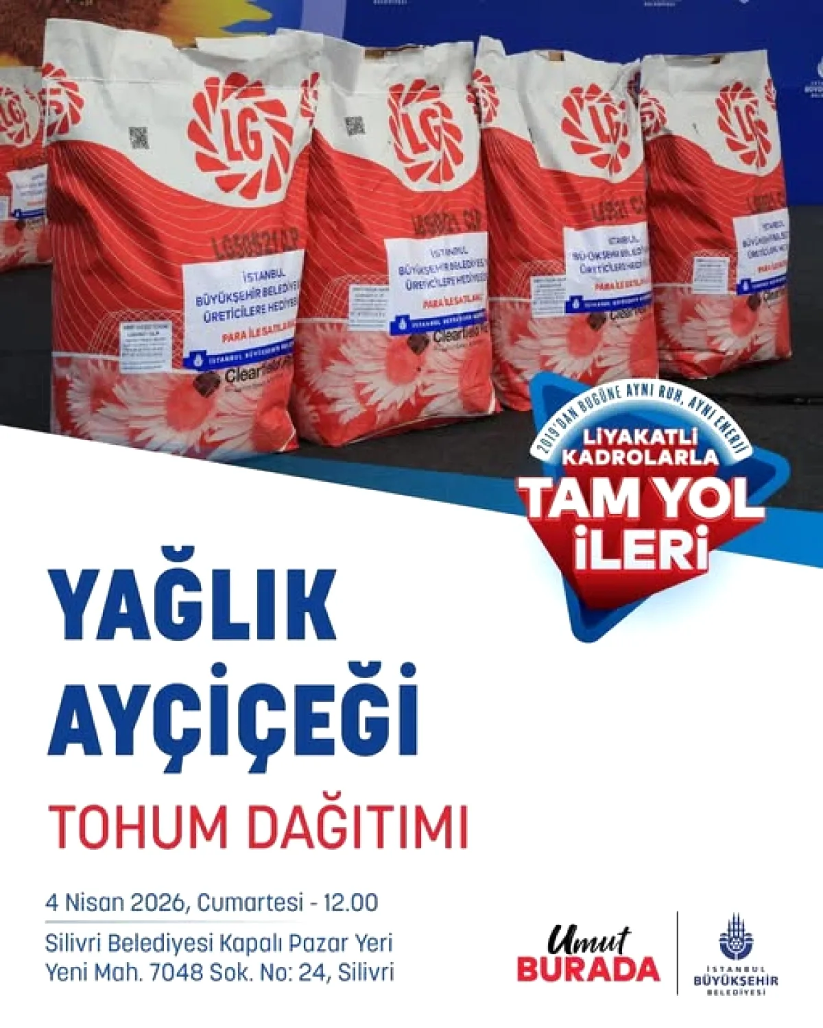 İstanbullu Çiftçilere Ücretsiz Ayçiçeği Tohumu! 4 Nisan'da Dağıtım İstanbullu Çiftçilere Ücretsiz Ayçiçeği Tohumu! 4 Nisan'da Dağıtım