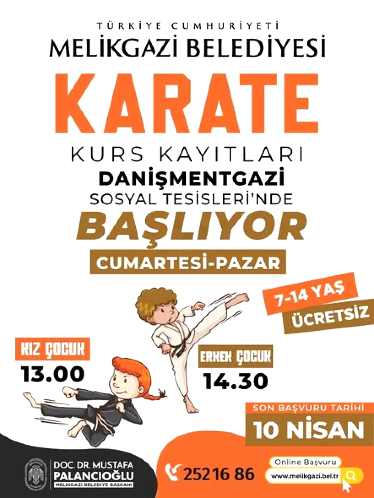 Melikgazi'de Ücretsiz Karate Kursu: Son Başvuru 10 Nisan Melikgazi'de Ücretsiz Karate Kursu: Son Başvuru 10 Nisan