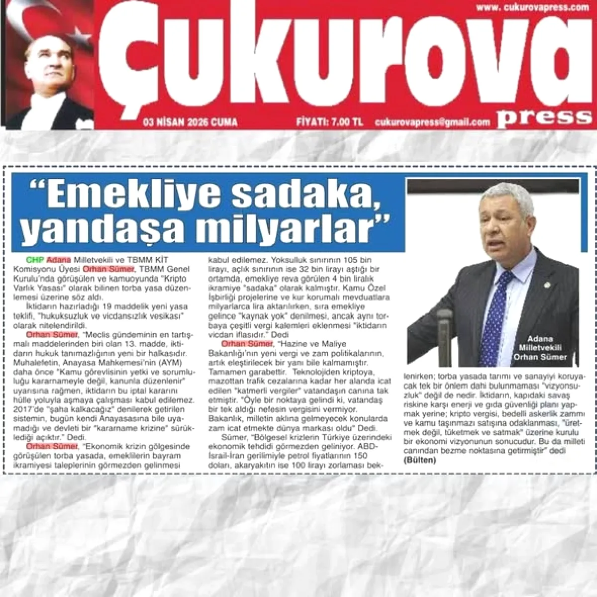 CHP'li Sümer'den Sert Eleştiriler: 'Nefes Bile Vergiye Bağlanıyor' CHP'li Sümer'den Sert Eleştiriler: 'Nefes Bile Vergiye Bağlanıyor'