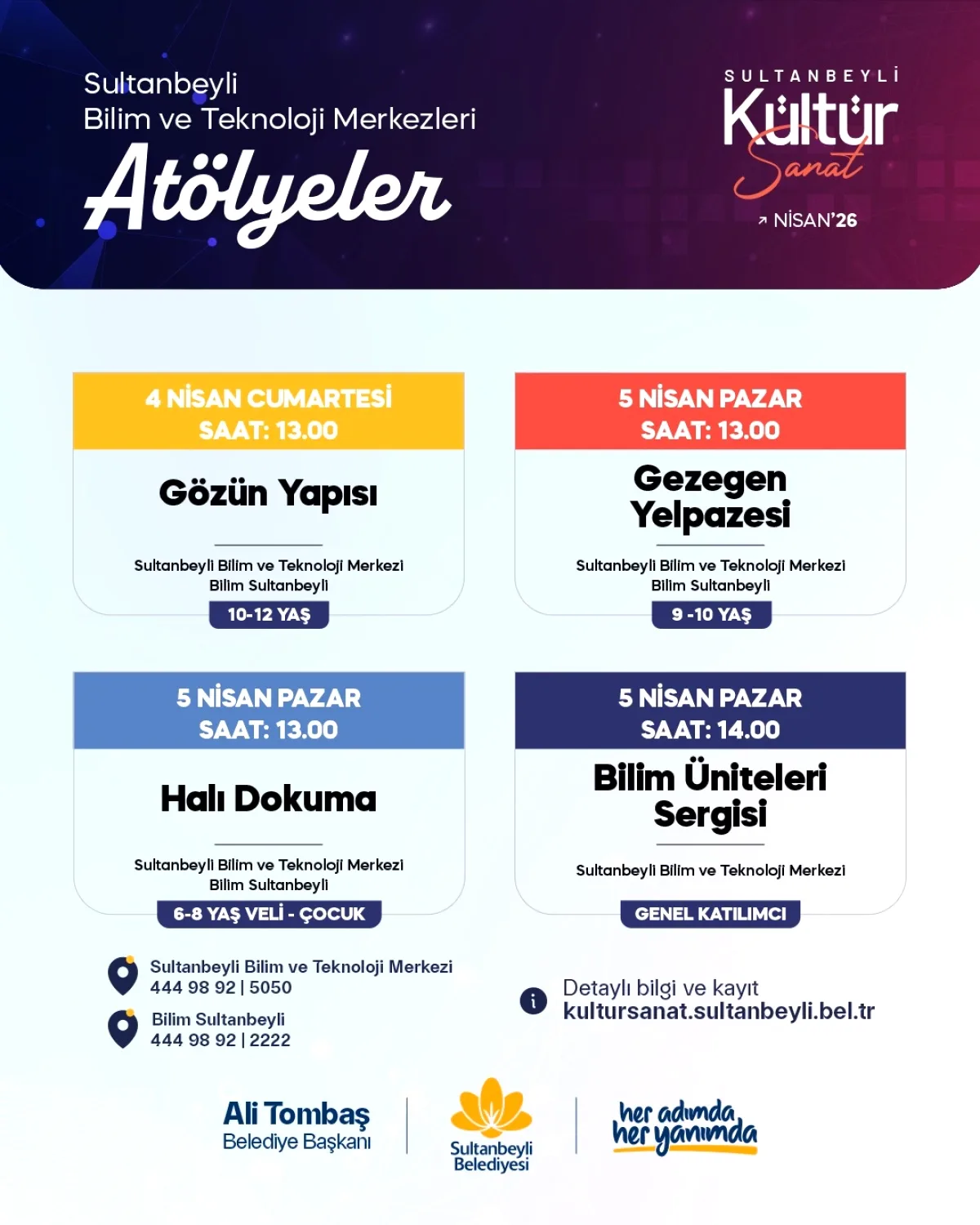 Sultanbeyli'de Bilim Tutkunlarına Ücretsiz Atölye ve Sergi Fırsatı Sultanbeyli'de Bilim Tutkunlarına Ücretsiz Atölye ve Sergi Fırsatı