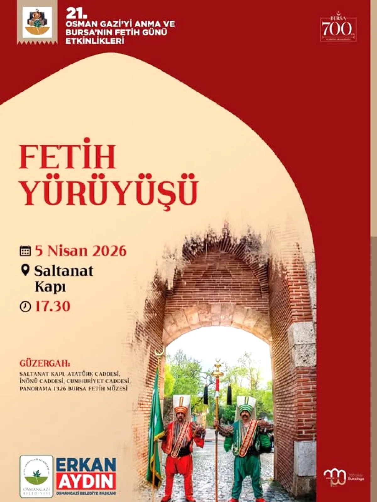 Bursa'nın Fethi 700. Yılında Yürüyüşle Canlanacak Bursa'nın Fethi 700. Yılında Yürüyüşle Canlanacak