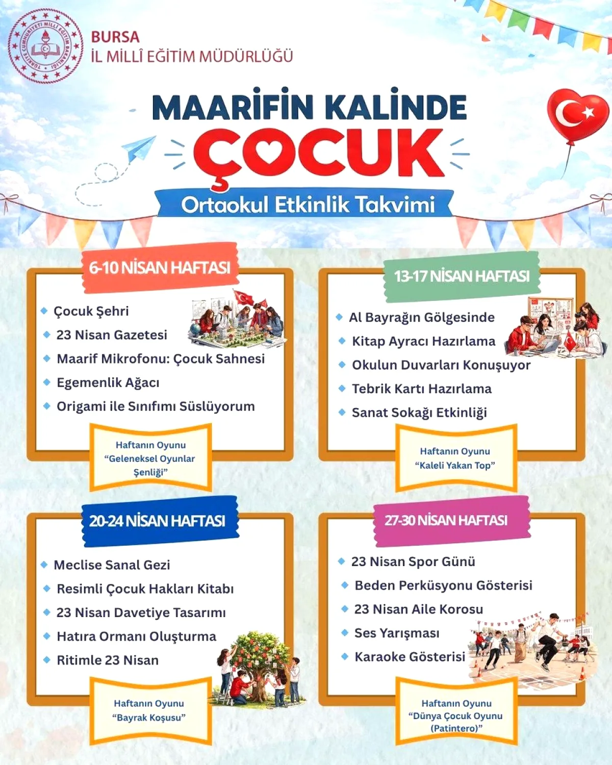 Nisan Ayında Bursa'da Çocuklar İçin Eğlenceli Etkinlikler Başlıyor Nisan Ayında Bursa'da Çocuklar İçin Eğlenceli Etkinlikler Başlıyor