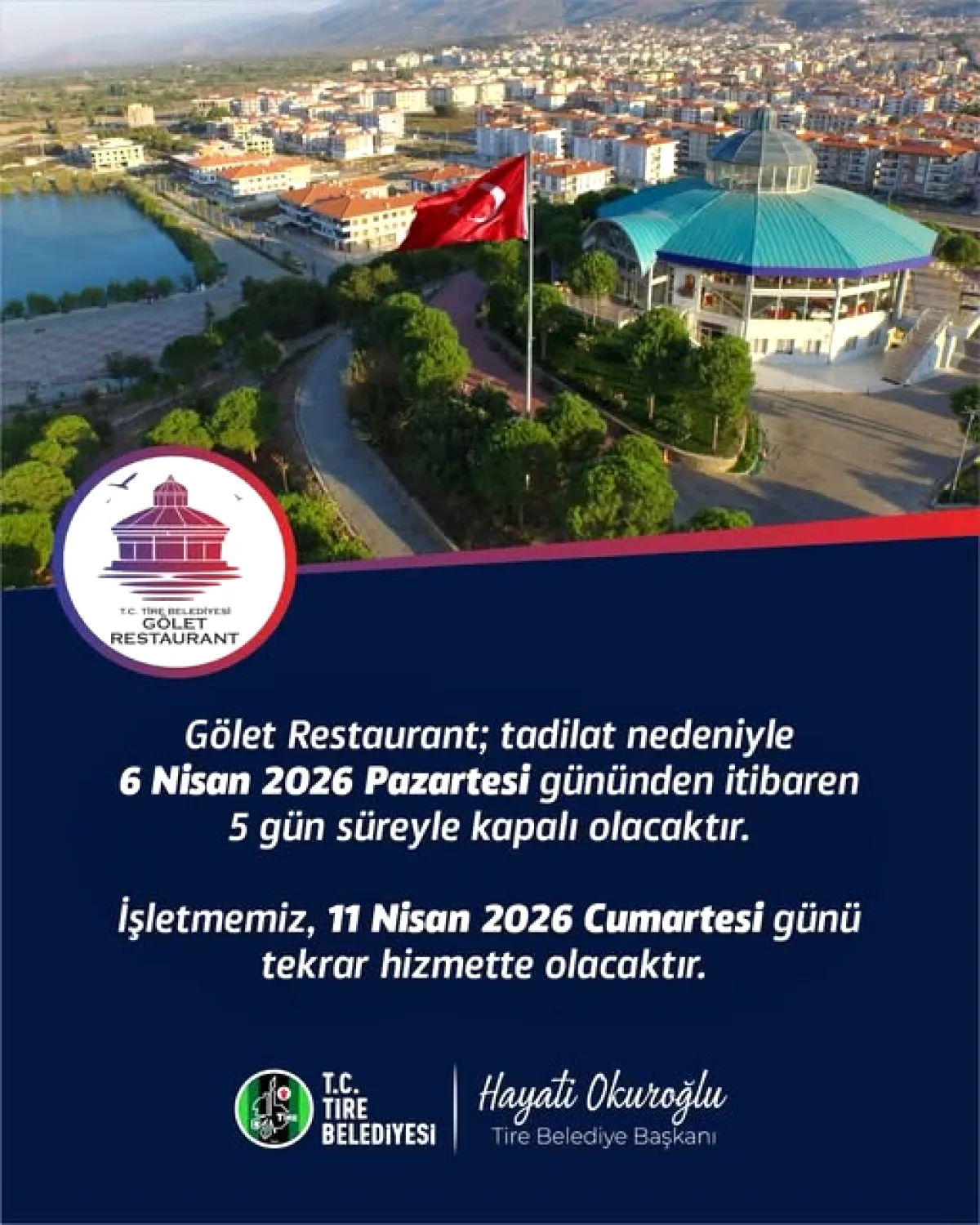 Tire'de Gölet Restaurant 5 Gün Kapalı: Tadilat Sonrası Ne Değişecek? Tire'de Gölet Restaurant 5 Gün Kapalı: Tadilat Sonrası Ne Değişecek?