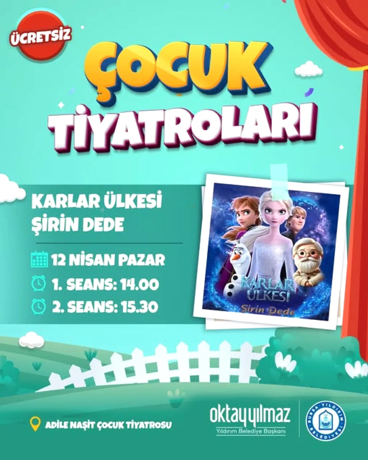 Çocuklar İçin Karlar Ülkesi Şirin Dede 12 Nisan'da Sahne Alıyor Çocuklar İçin Karlar Ülkesi Şirin Dede 12 Nisan'da Sahne Alıyor