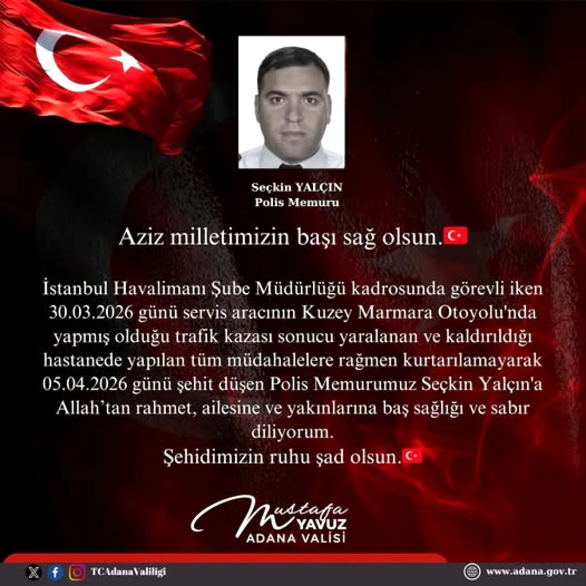 Adana Valiliği'nden Mustafa Yavuz Ataması Adana Valiliği'nden Mustafa Yavuz Ataması