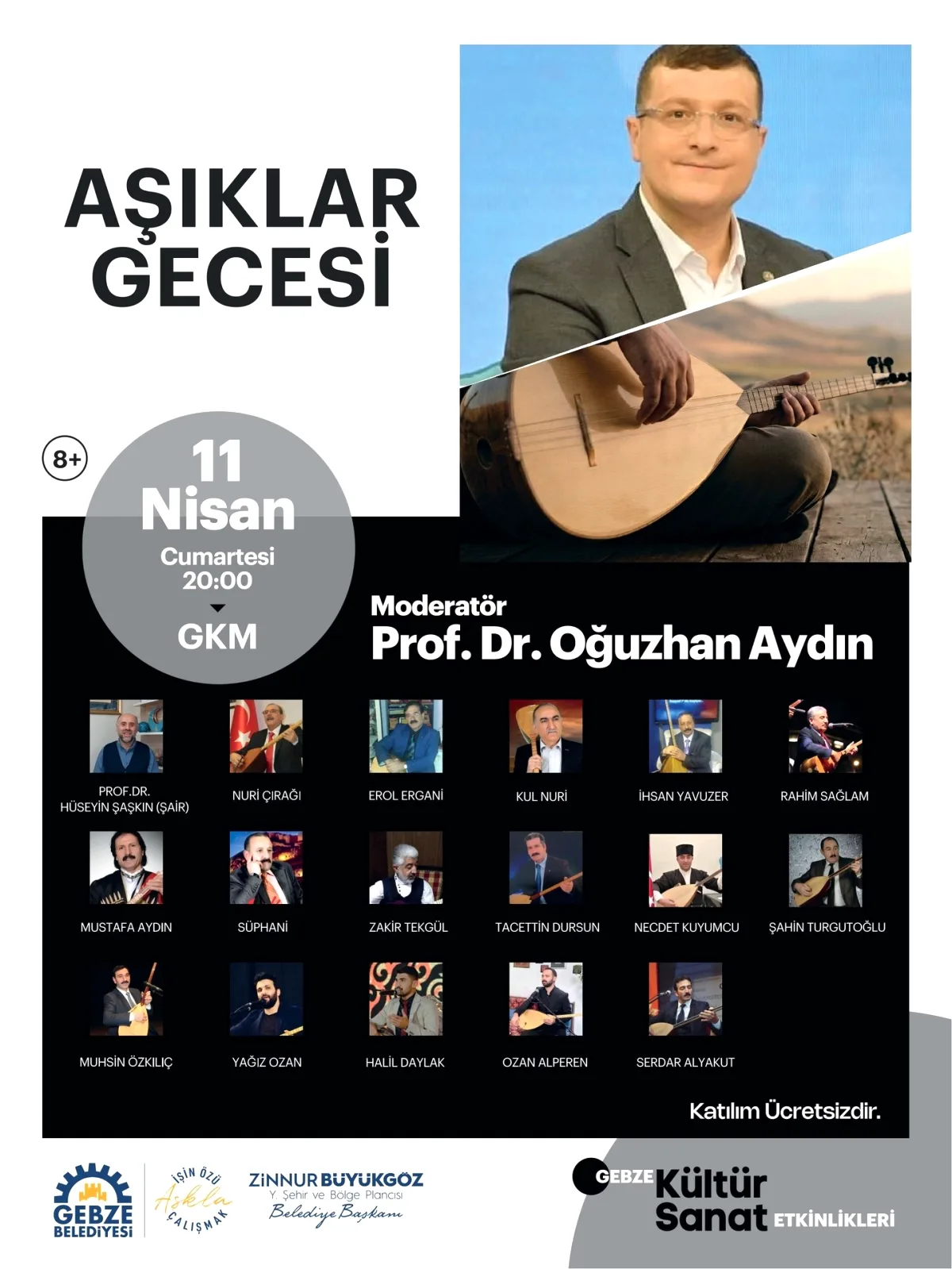 Gebze'de Aşıklar Gecesi: 11 Nisan'da Ücretsiz Kültür Şöleni Gebze'de Aşıklar Gecesi: 11 Nisan'da Ücretsiz Kültür Şöleni