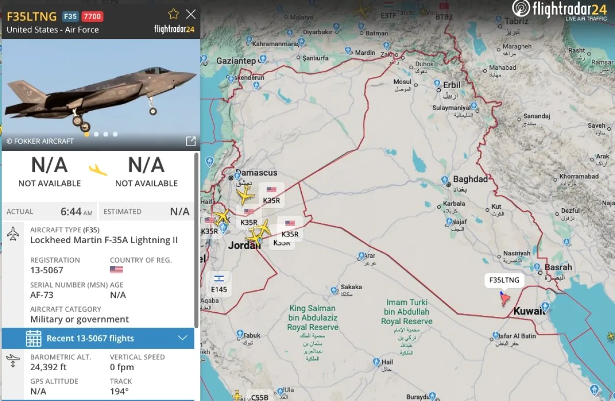 F-35A Lightning II Kuveyt Yakınlarında Acil Durum İlan Etti F-35A Lightning II Kuveyt Yakınlarında Acil Durum İlan Etti