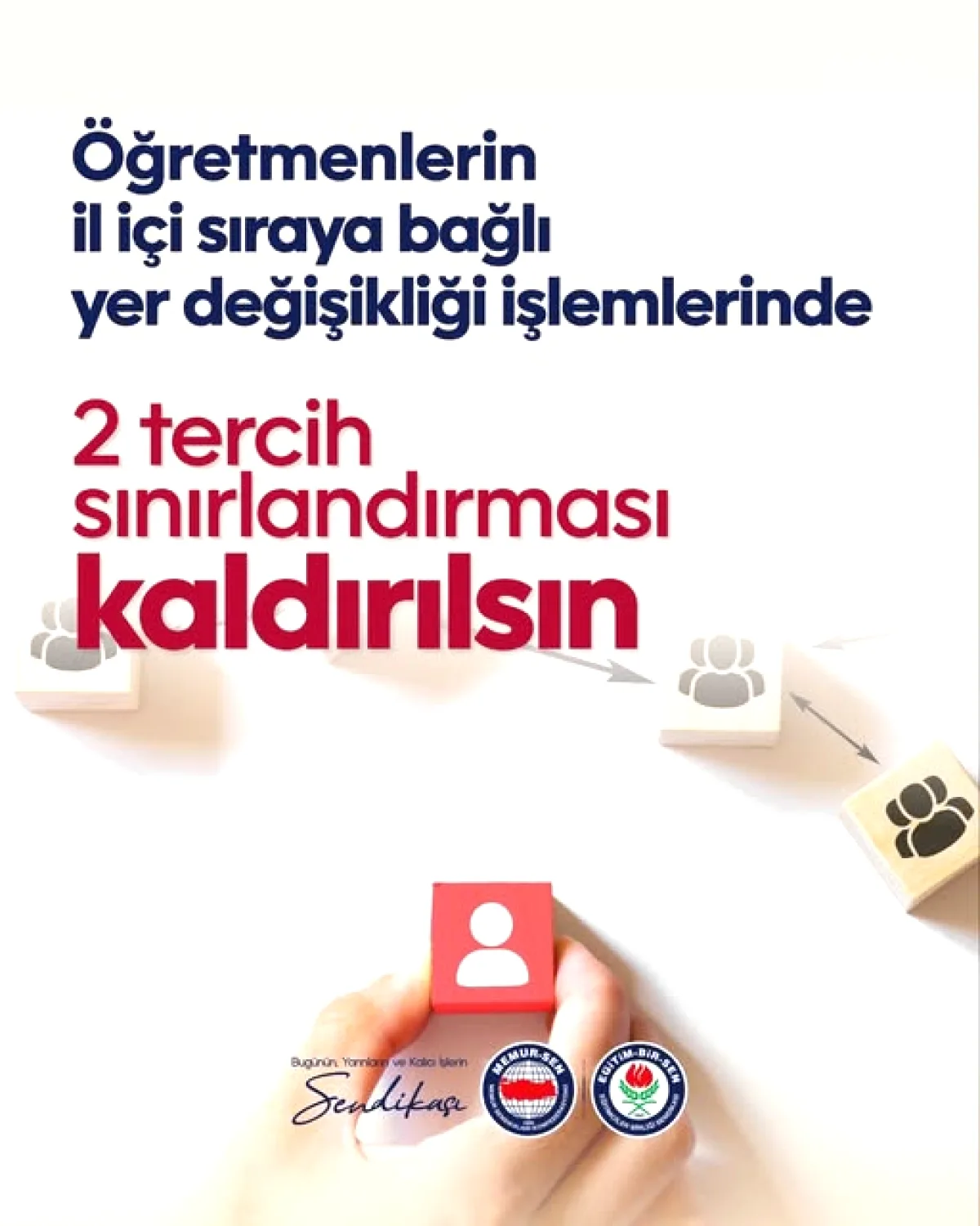 Eğitim-Bir-Sen'den Öğretmenlere Müjde: 2 Tercih Sınırlaması Kaldırılsın! Eğitim-Bir-Sen'den Öğretmenlere Müjde: 2 Tercih Sınırlaması Kaldırılsın!