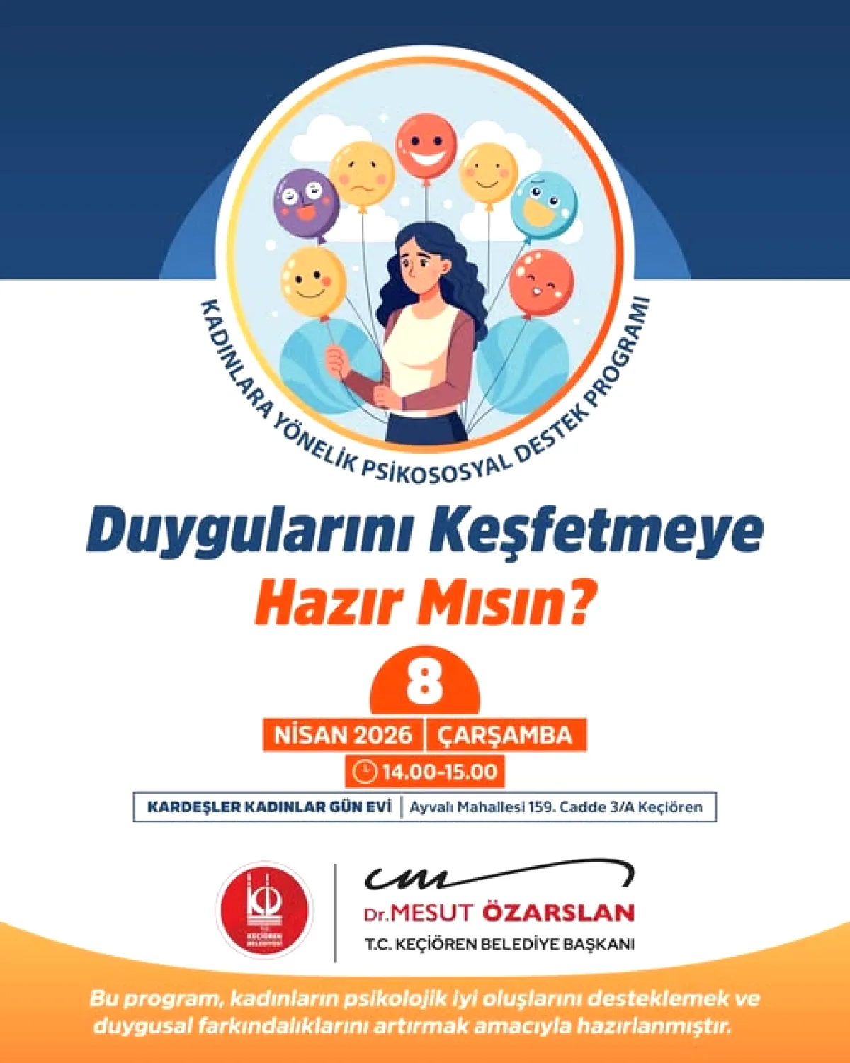 Keçiören'de Kadınlara Ücretsiz Psikososyal Destek Başlıyor Keçiören'de Kadınlara Ücretsiz Psikososyal Destek Başlıyor
