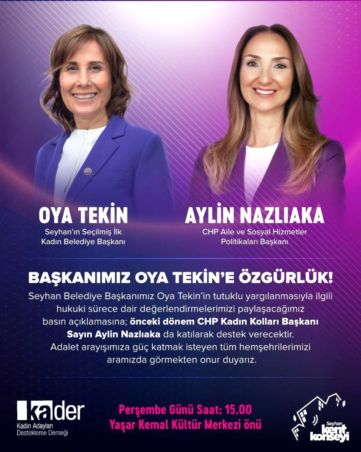 CHP'li ŞEVKİN'den Oya Tekin'e Özgürlük Mesajı CHP'li ŞEVKİN'den Oya Tekin'e Özgürlük Mesajı