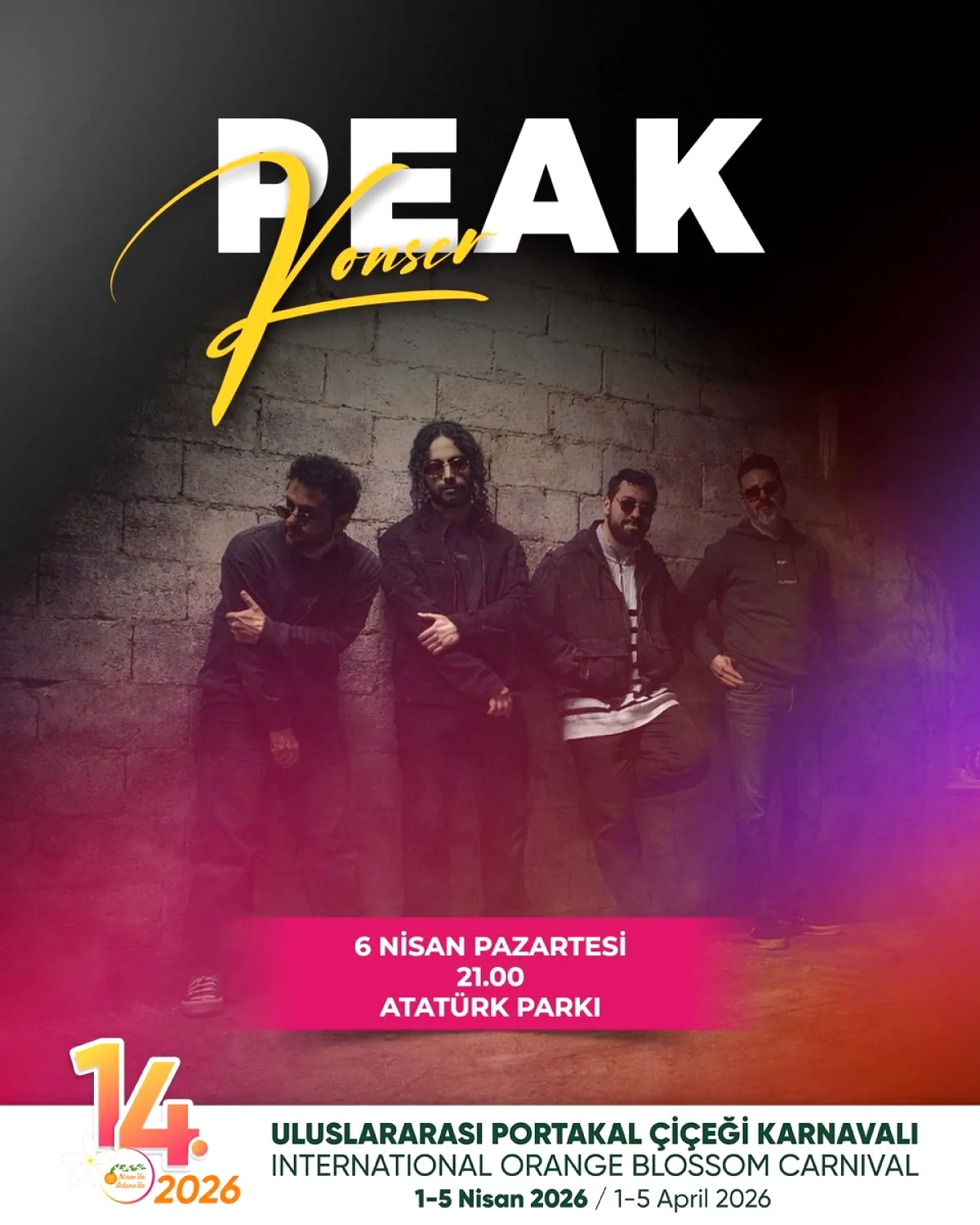 Adana'da Portakal Çiçeği Karnavalı PEAK ile Müzik Zirvesinde! Adana'da Portakal Çiçeği Karnavalı PEAK ile Müzik Zirvesinde!